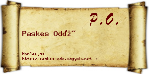 Paskes Odó névjegykártya